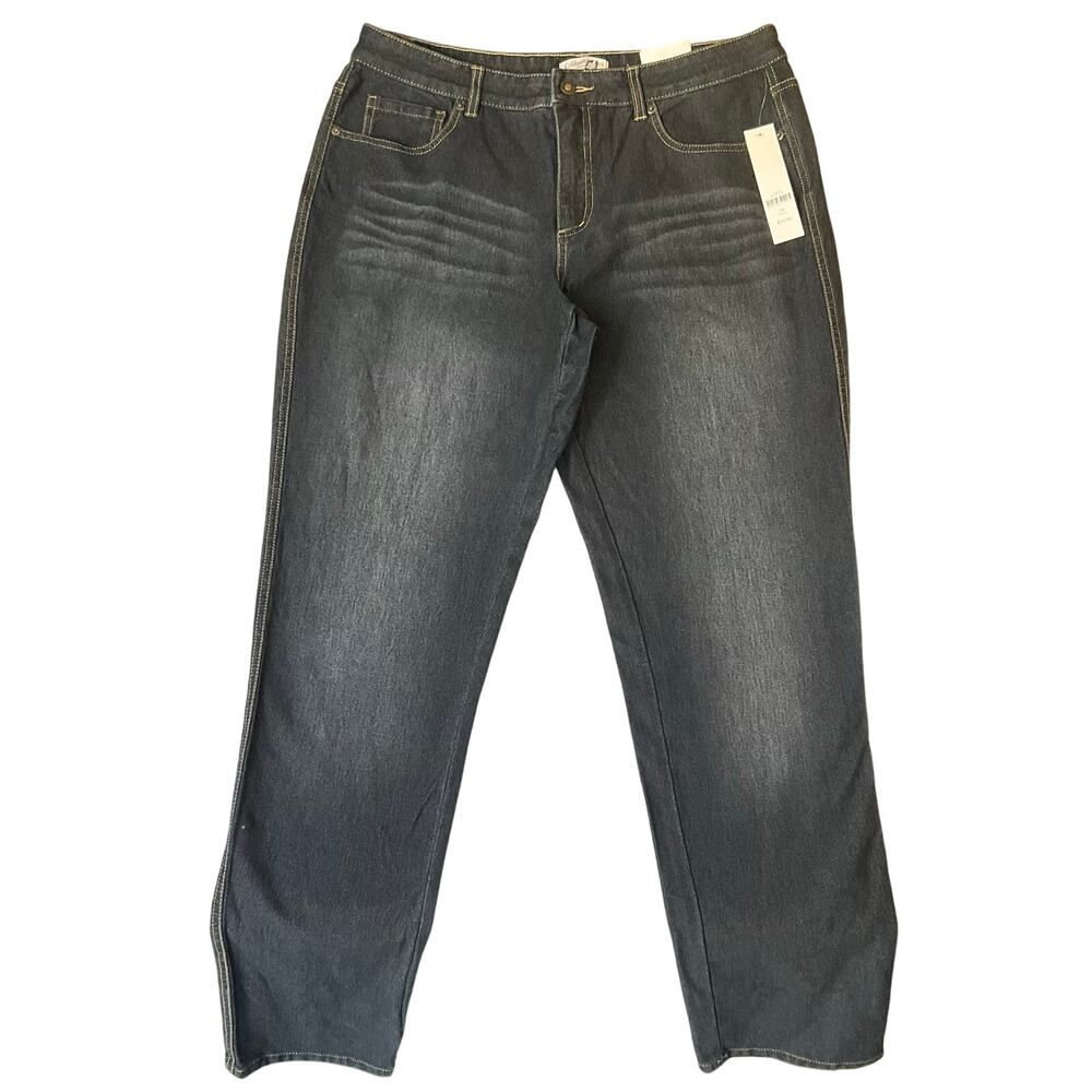 Coldwater Creek Women Skinny Jeans size 16 Black Mid Rise Stretch Boot Cut NWT